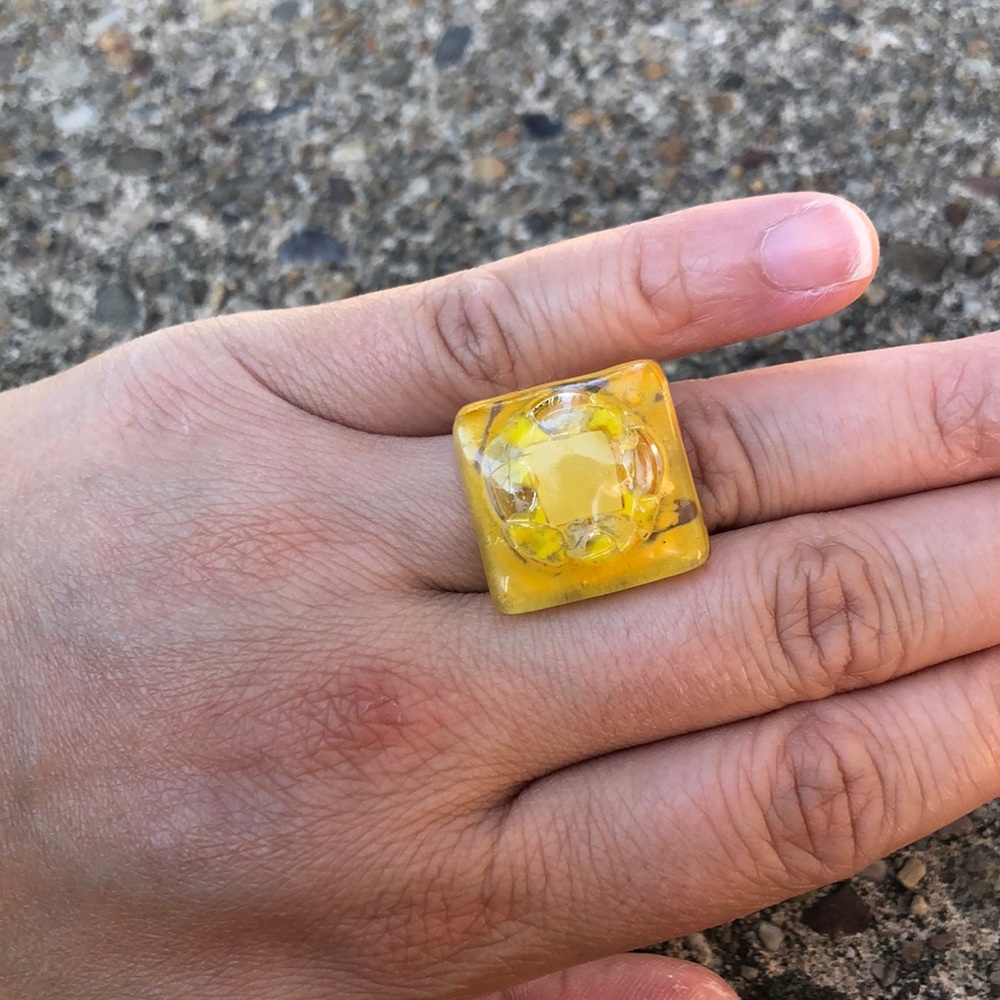 Yellow Glass Ring